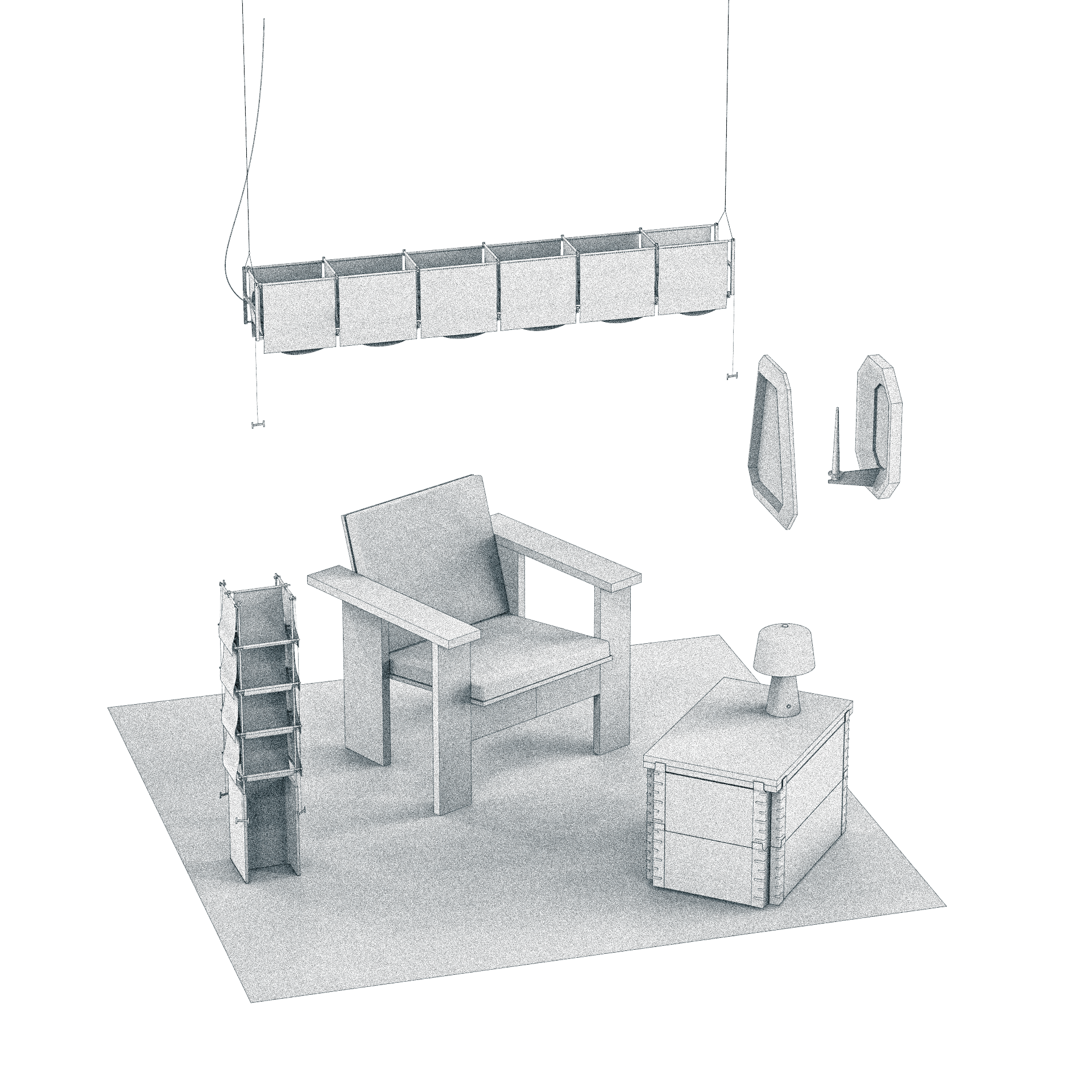 Selection of Fracture Collectif furniture for PDW26 Factory